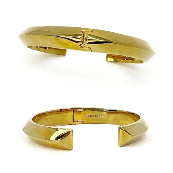 Kate Spade Raise The Bar Cuff Bracelet Hinged Gold-Toned New NWT - Picture 3 of 8